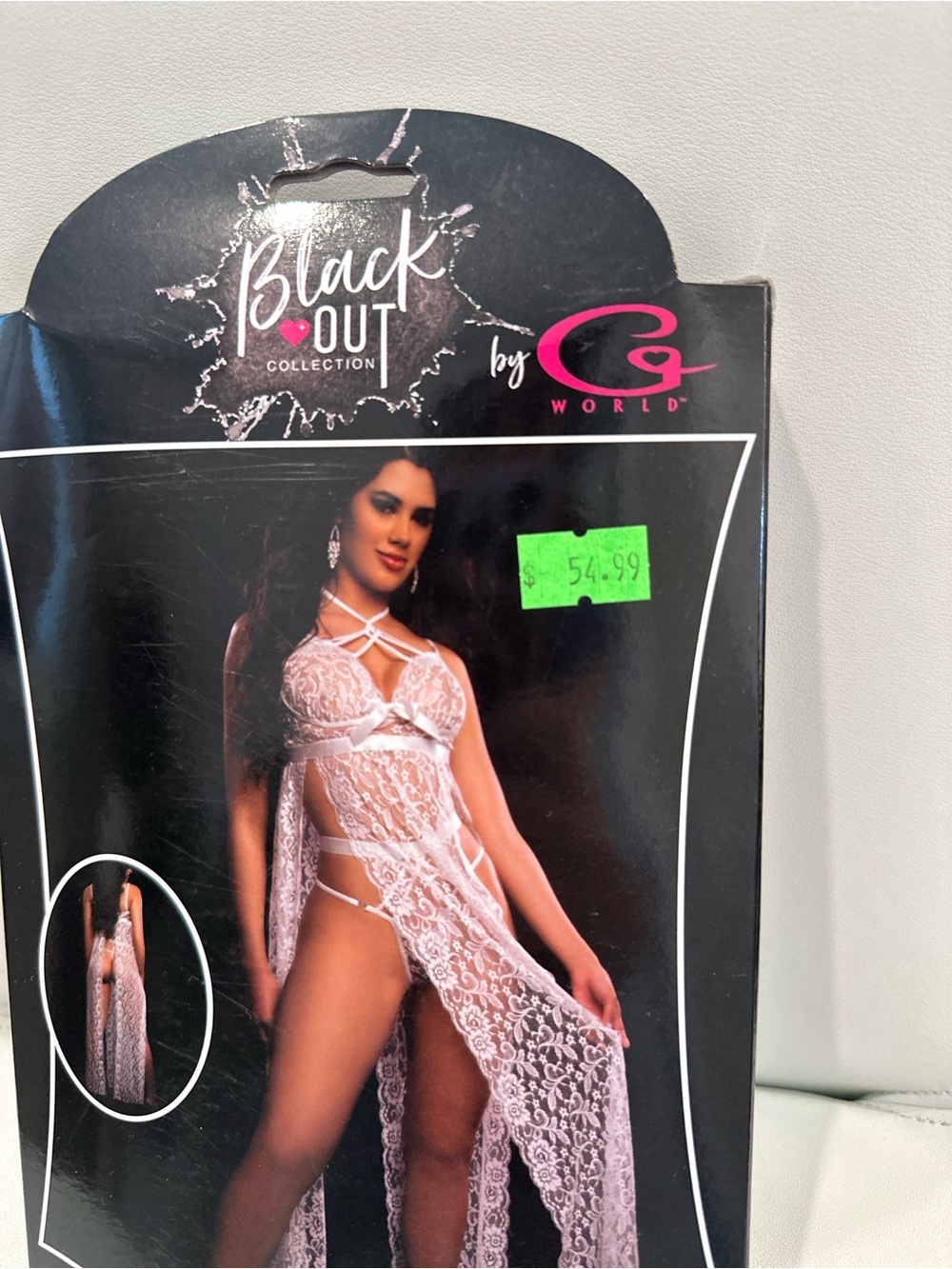 G World White Lace 2pc Strappy Halter Night Gown Set - Picture 2 of 3